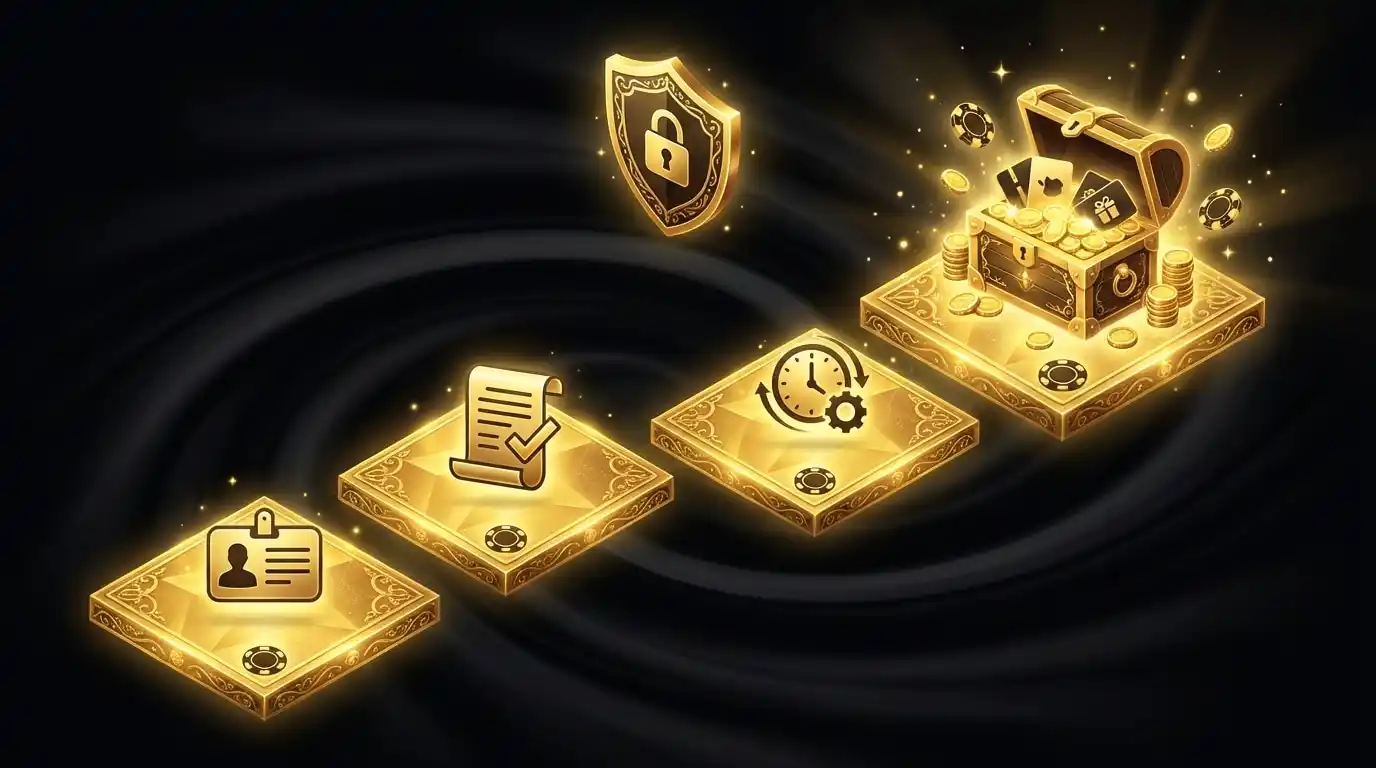 Step by step visual of the Funrize Casino Promotional Entry redemption and KYC verification process
