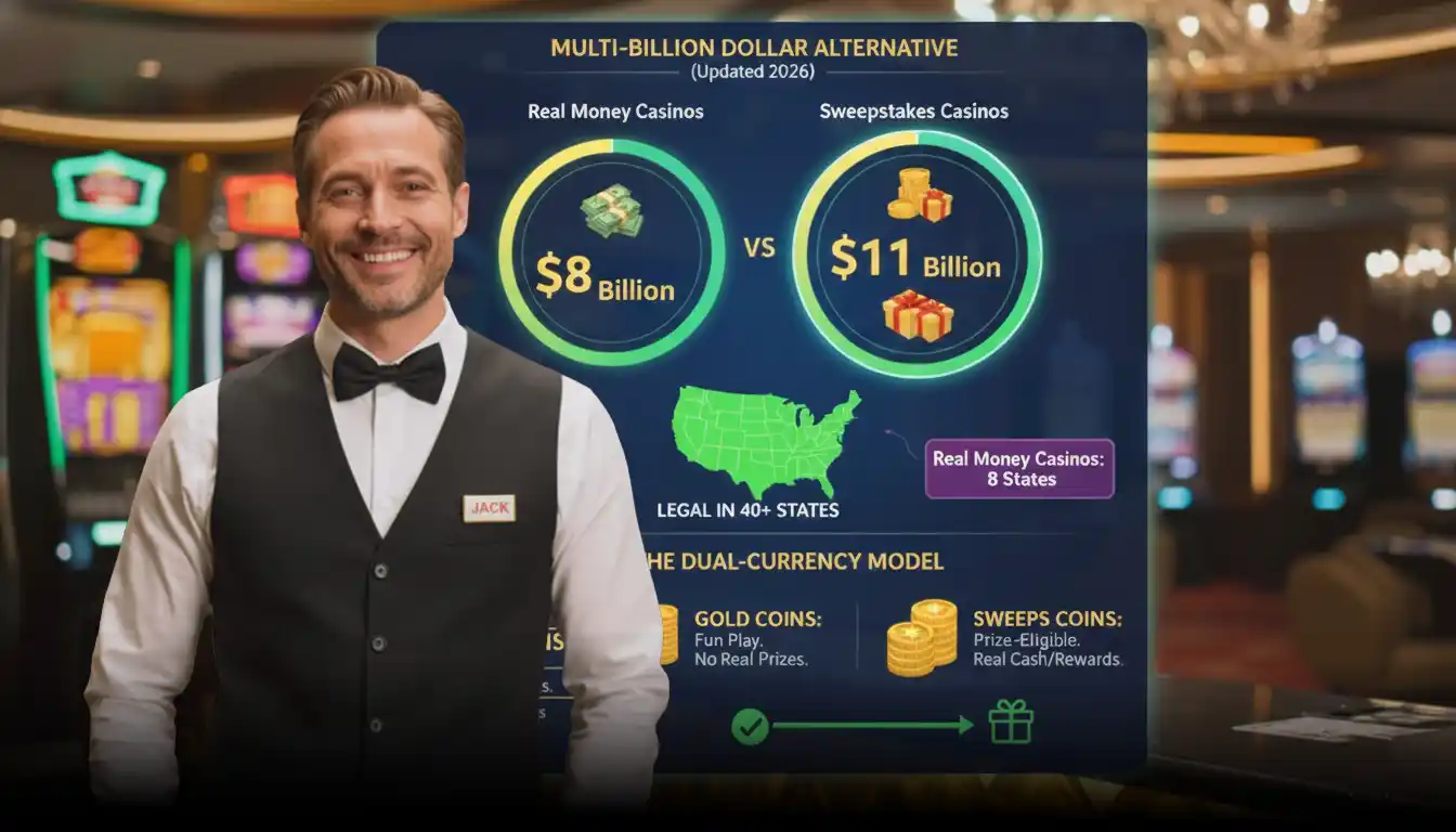 Sweepstake Casinos Unlocked: How the Dual-Currency Model Works & Differences With Real Money Casinos (Updated 2026)