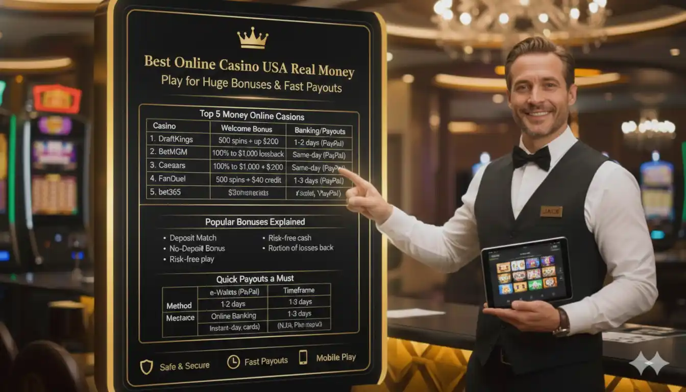 Best Online Casino USA Real Money- Play for Huge Bonuses & Fast Payouts