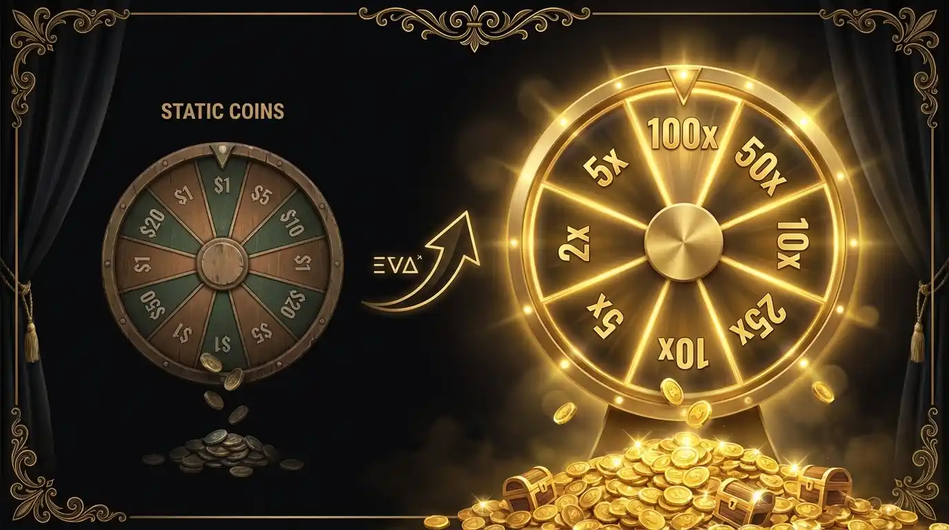 Fortune Wheelz wheel-based game selection showing multiplier bonus mechanics in slot gameplay